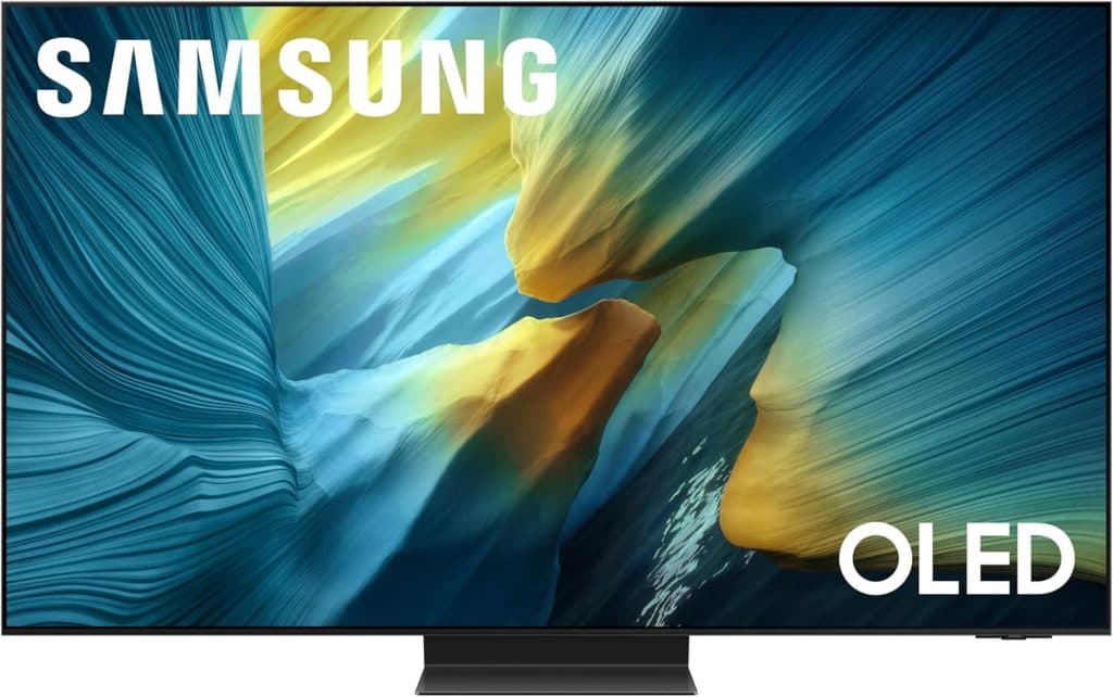 Confira a ficha técnica da Samsung S95F 65 OLED 4K 2025 com tela Matte, processador NQ4 AI Gen3, Dolby Atmos, Tizen, HDMI 4K 165 Hz e recursos gamer